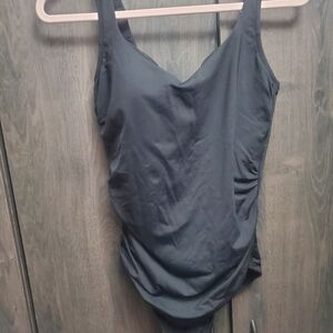 Lands' End Black One-Piece Swimsuit Size 10 EUC